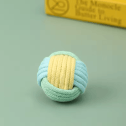 knotplay interactive cotton rope ball cat toy