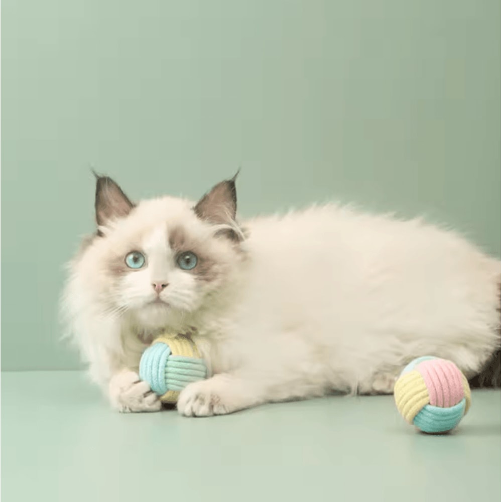 KnotPlay Interactive Cotton Rope Ball Cat Toy 3
