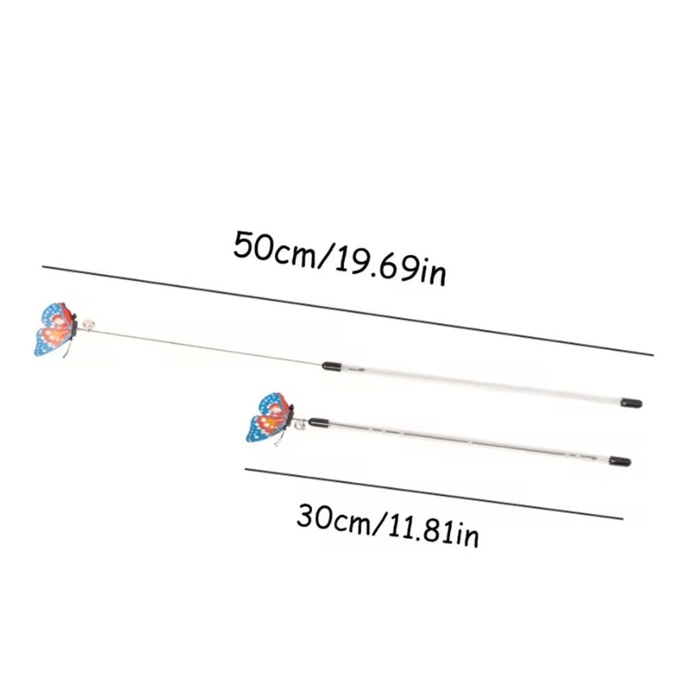Retractable Butterfly Cat Teaser Wand Interactive Spring Toy For Active Indoor Cats 4