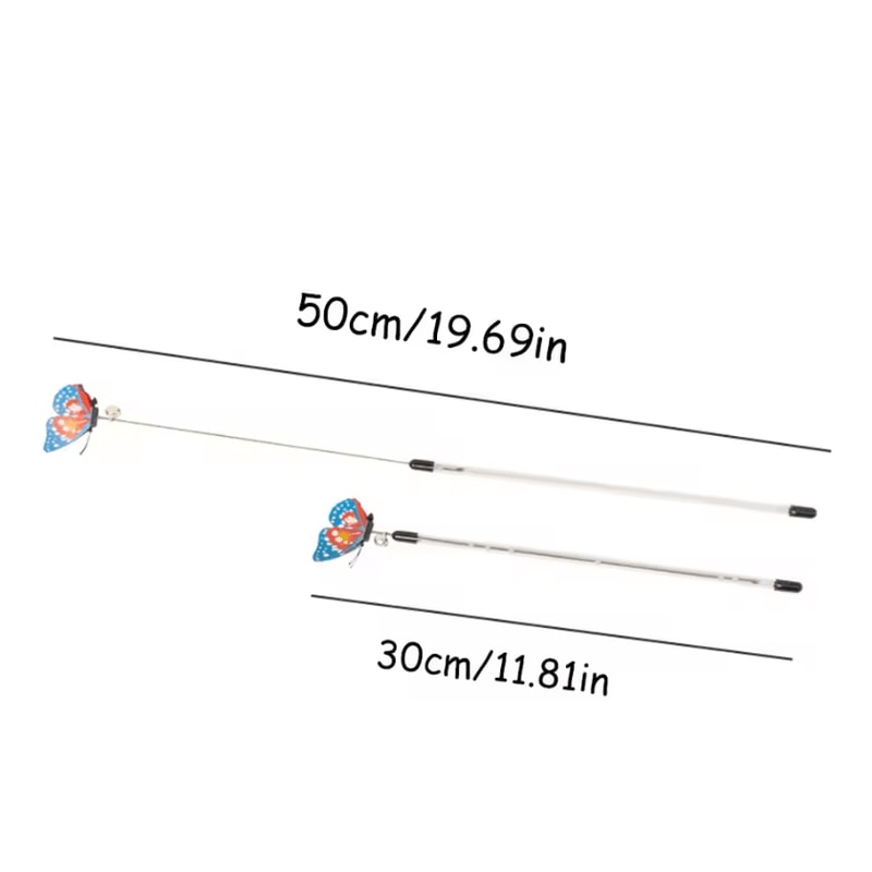 Retractable Butterfly Cat Teaser Wand Interactive Spring Toy For Active Indoor Cats 4