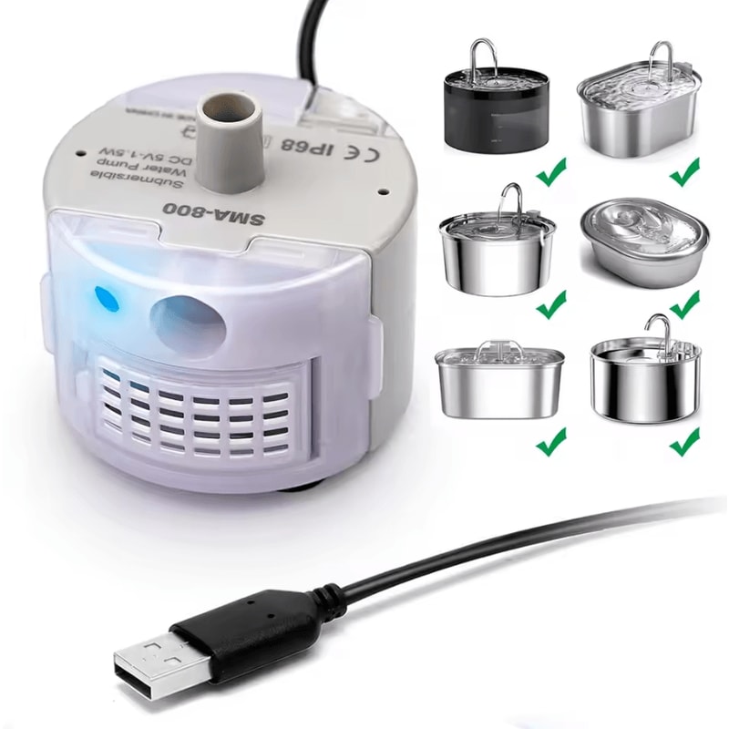 USB Pet Fountain Replacement Pump Quiet Submersible Water Pump For Cat Fountains 0