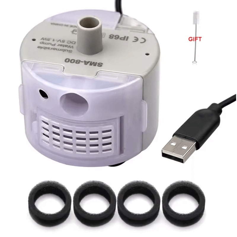 USB Pet Fountain Replacement Pump Quiet Submersible Water Pump For Cat Fountains 5