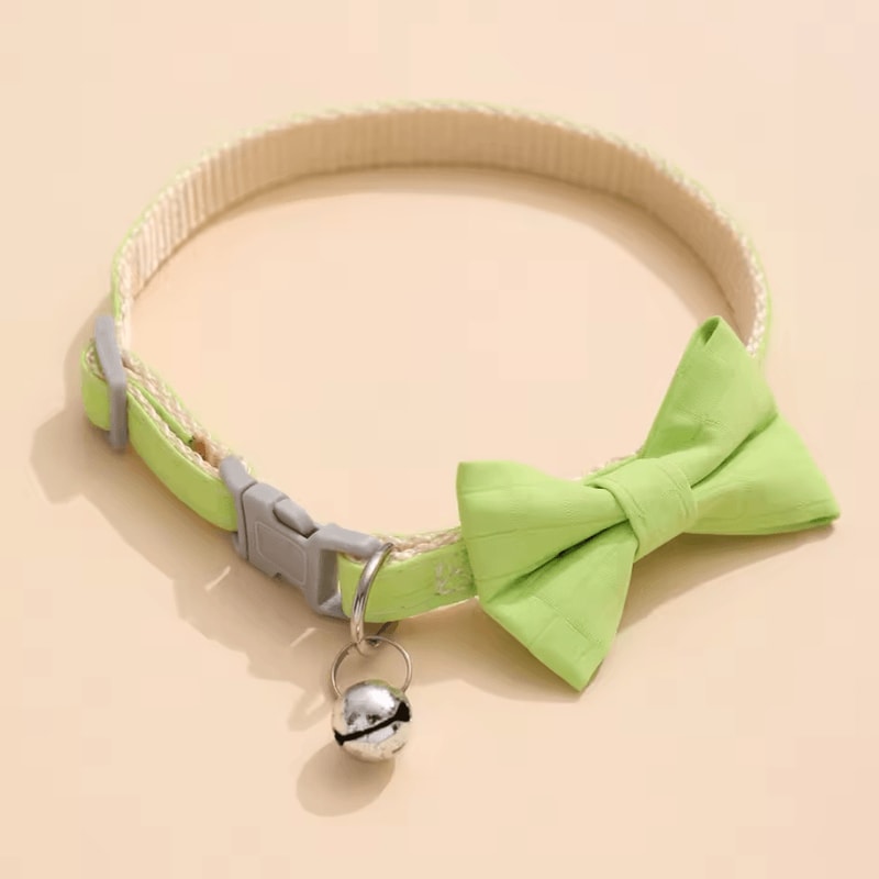 Bow Bell Adjustable Pet Collar For Cats Small Dogs 3