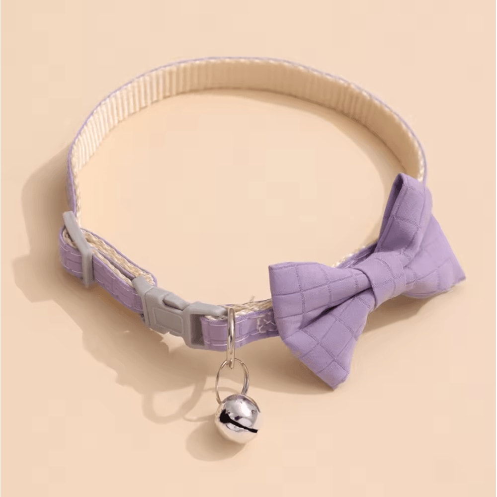 Bow Bell Adjustable Pet Collar For Cats Small Dogs 4