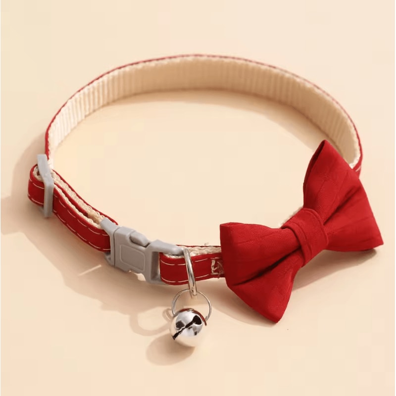 Bow Bell Adjustable Pet Collar For Cats Small Dogs 5