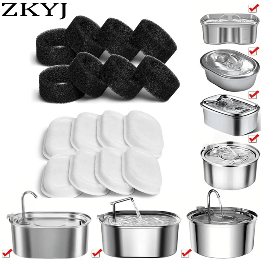 Activated Carbon Replacement Filters For Stainless Steel Cat Water Fountains 0