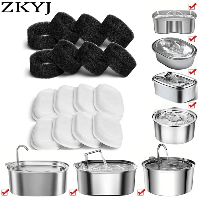 Activated Carbon Replacement Filters For Stainless Steel Cat Water Fountains 0