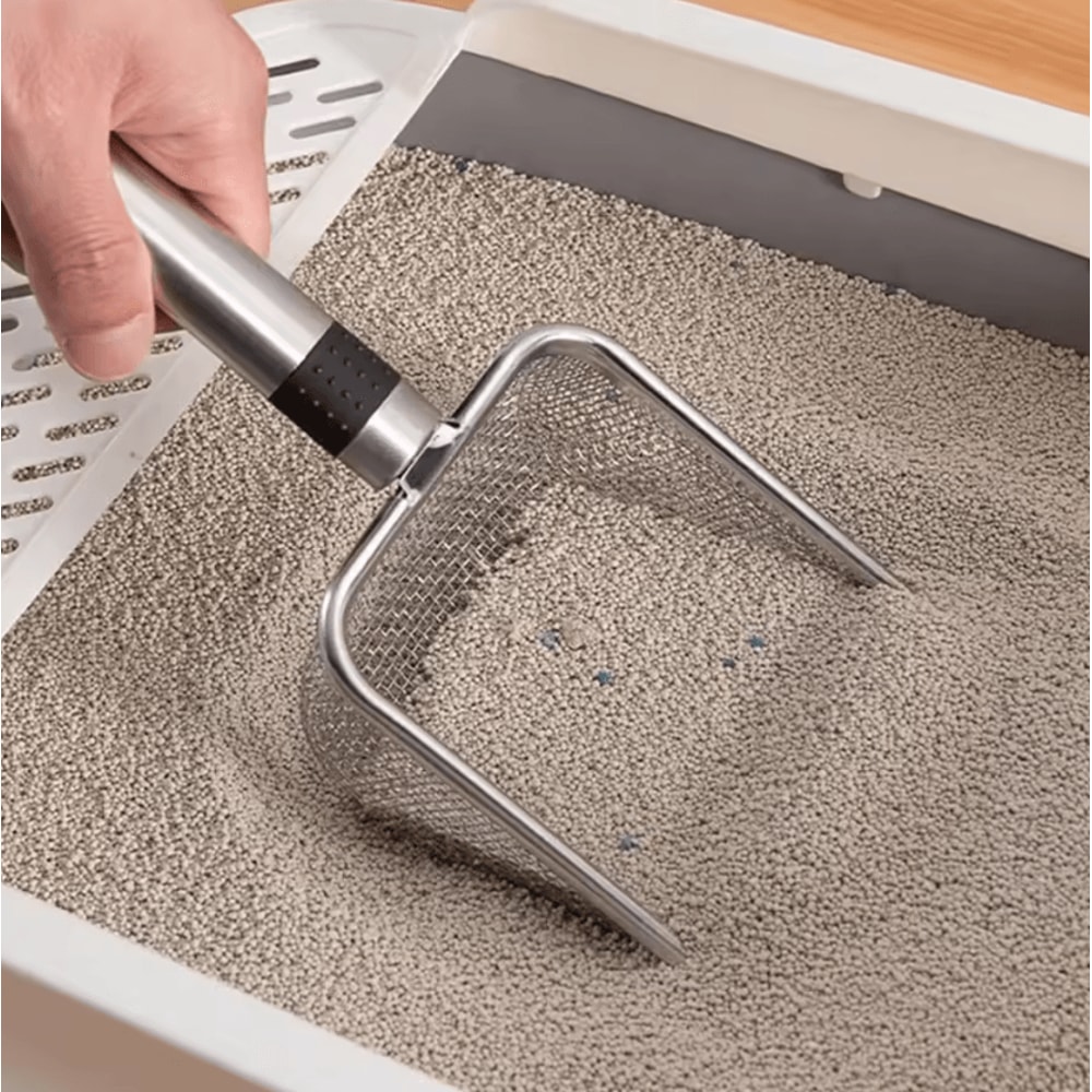 Premium Stainless Steel Cat Litter Scoop With Durable Aluminum Handle 1