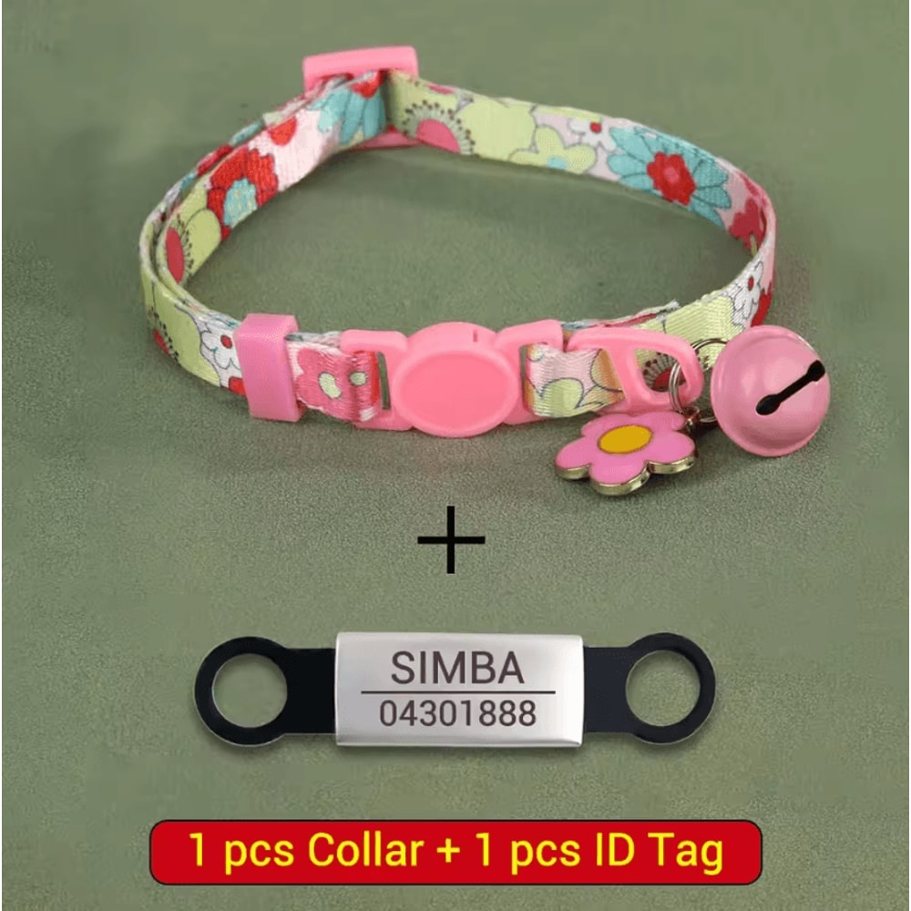 SafeTag Personalized Cat Collar With Engraved ID Bell 4