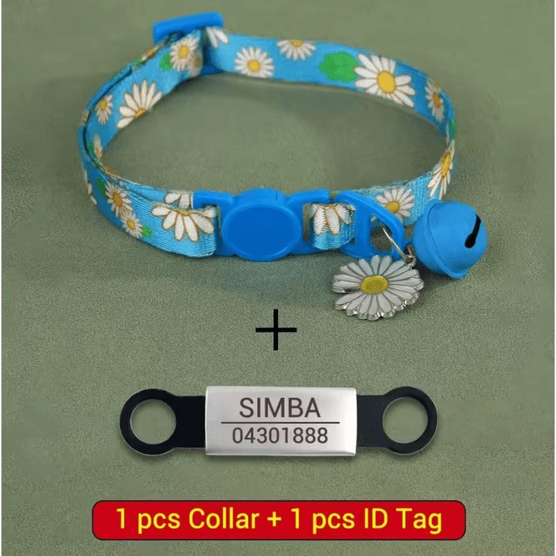 SafeTag Personalized Cat Collar With Engraved ID Bell 6