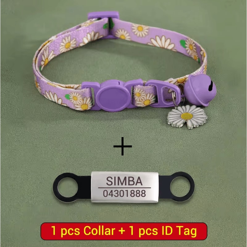 SafeTag Personalized Cat Collar With Engraved ID Bell 7