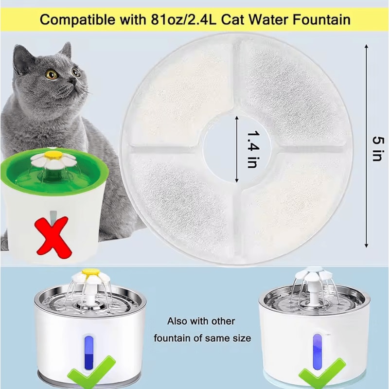 PureFlow 3Layer Cat Water Fountain Replacement Filters 1