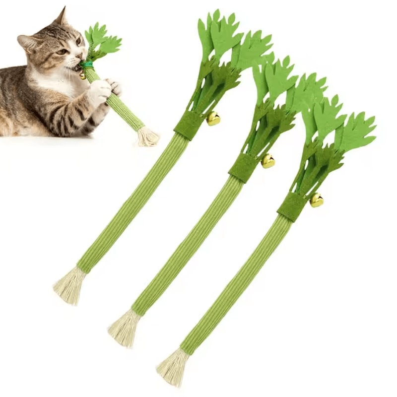 CrunchyCelery Catnip Chew Kicker Toy For Dental Care 5