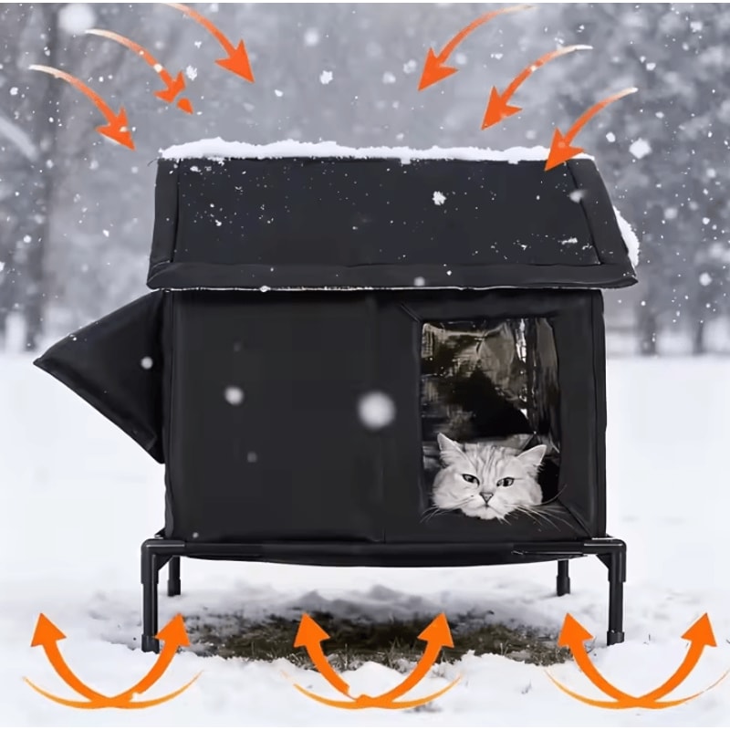 WarmHaven Insulated Outdoor Cat Shelter Winter Nest 0