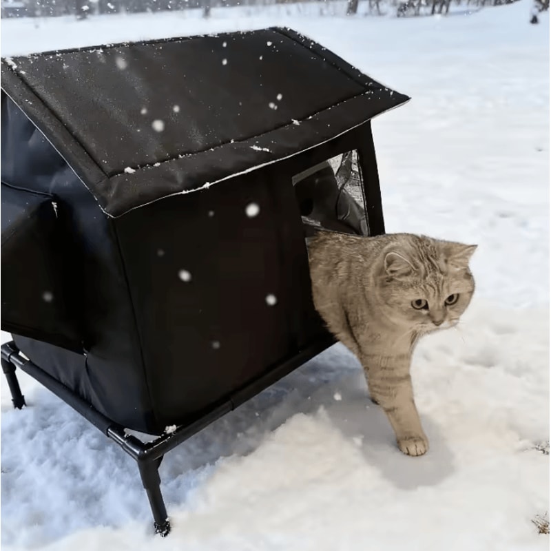 WarmHaven Insulated Outdoor Cat Shelter Winter Nest 1
