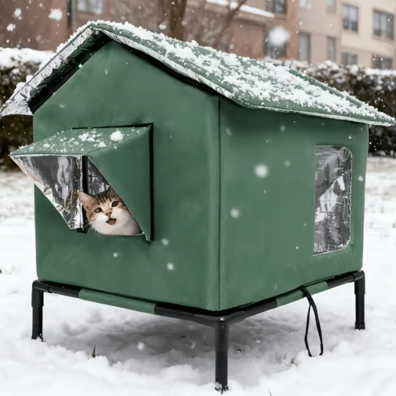 WarmHaven Insulated Outdoor Cat Shelter Winter Nest 3