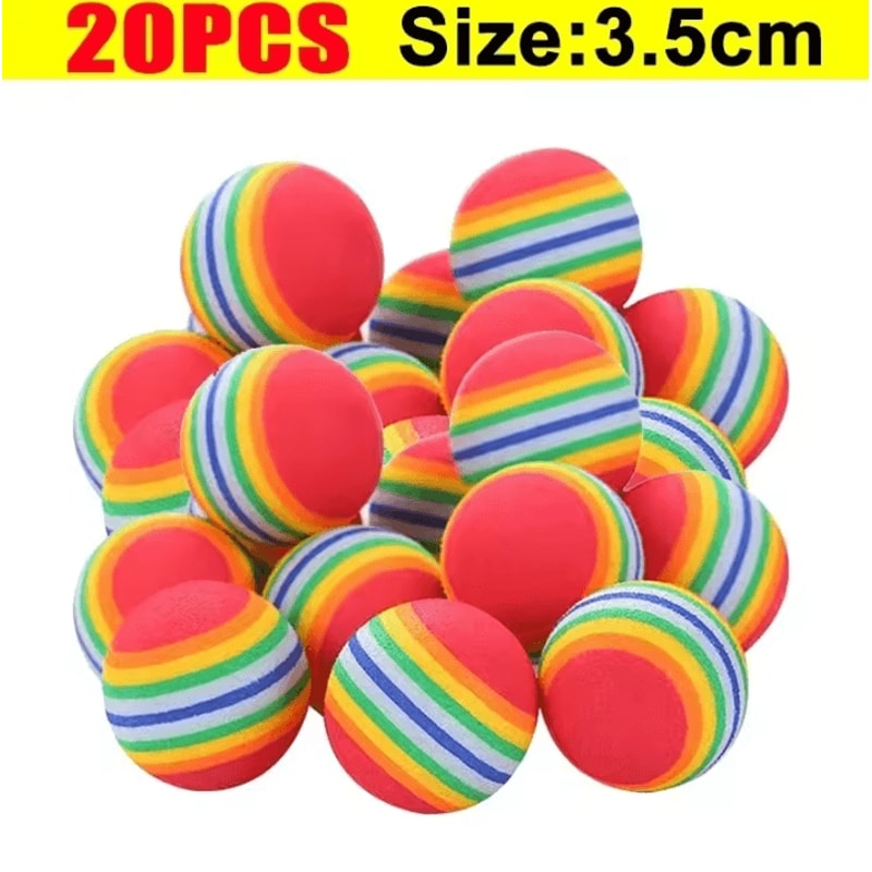 RainbowBounce EVA Cat Toy Balls Interactive Chew Chase Play Set 4