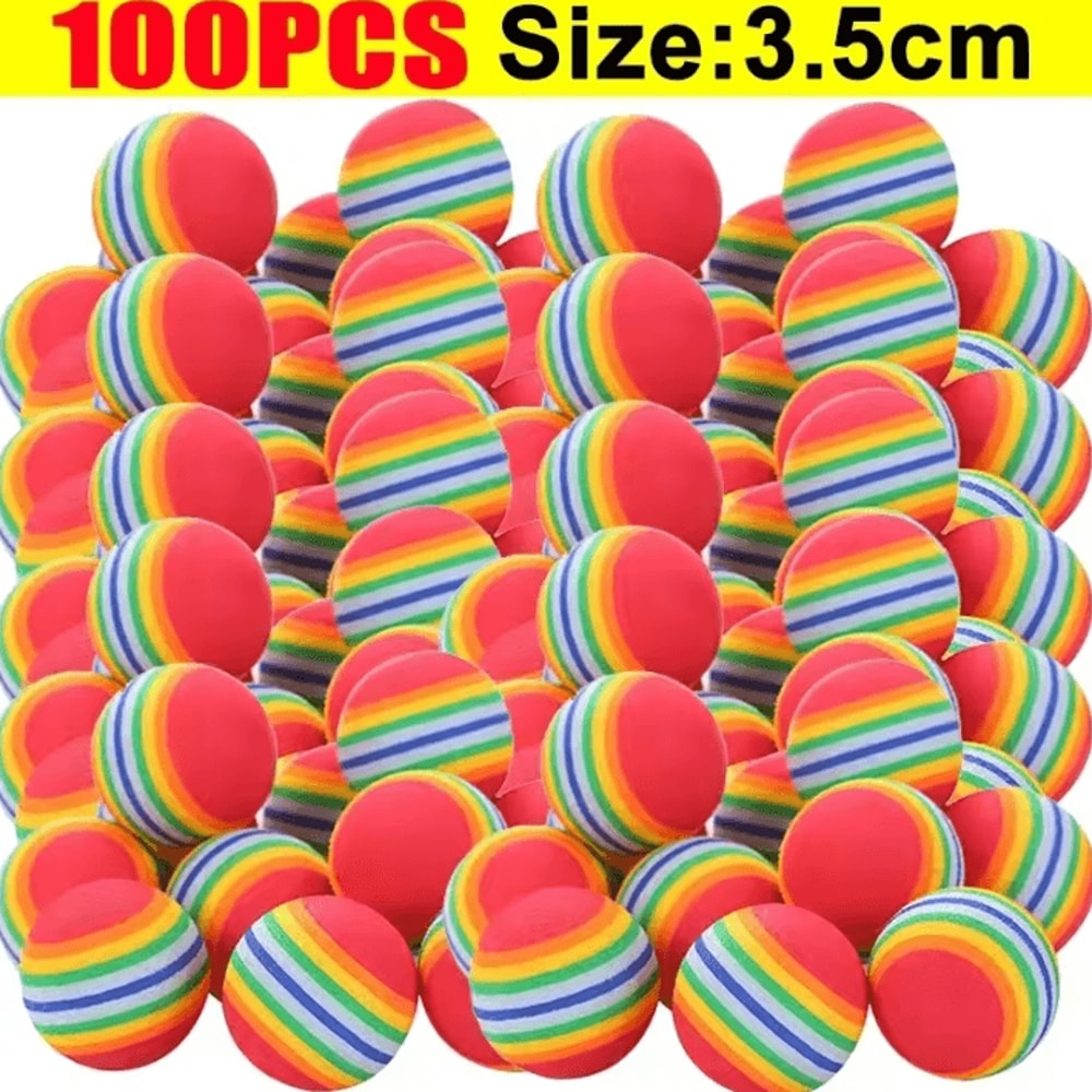 RainbowBounce EVA Cat Toy Balls Interactive Chew Chase Play Set 7