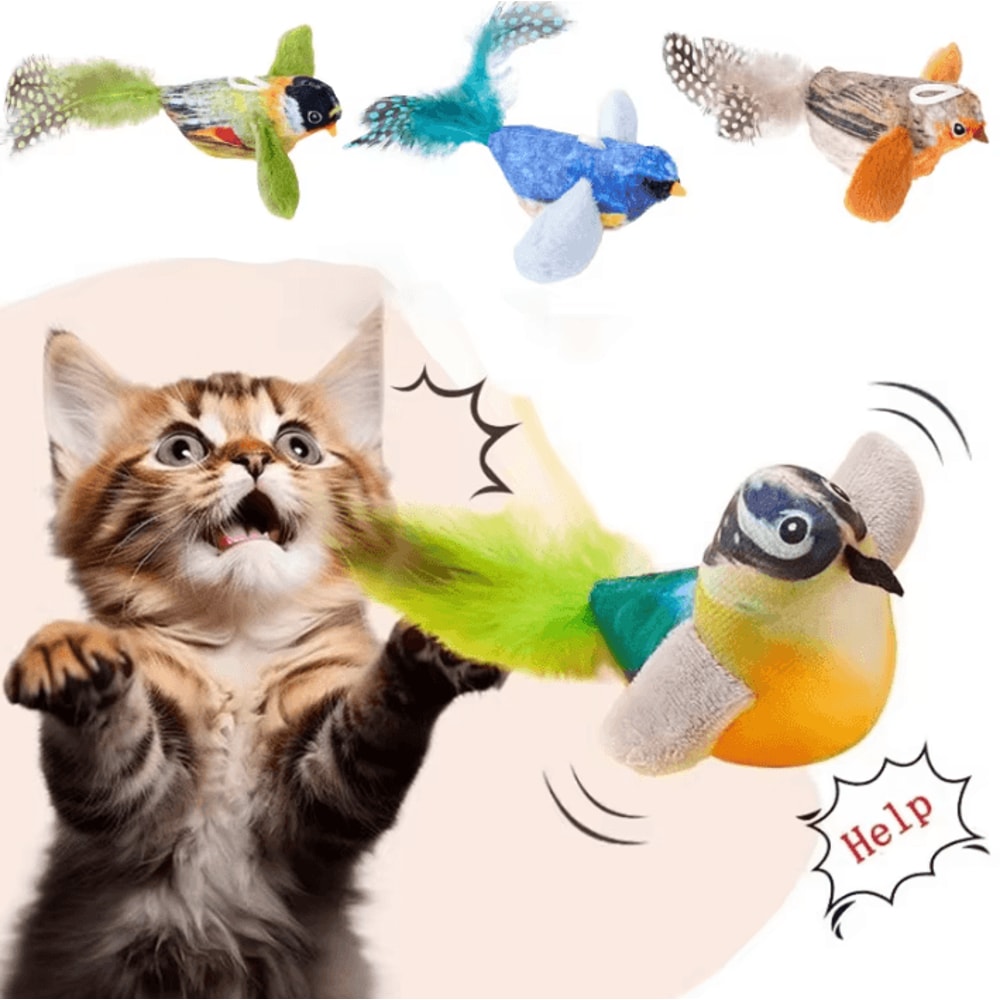 ChirpPounce Interactive Bird Sound Catnip Toy 0