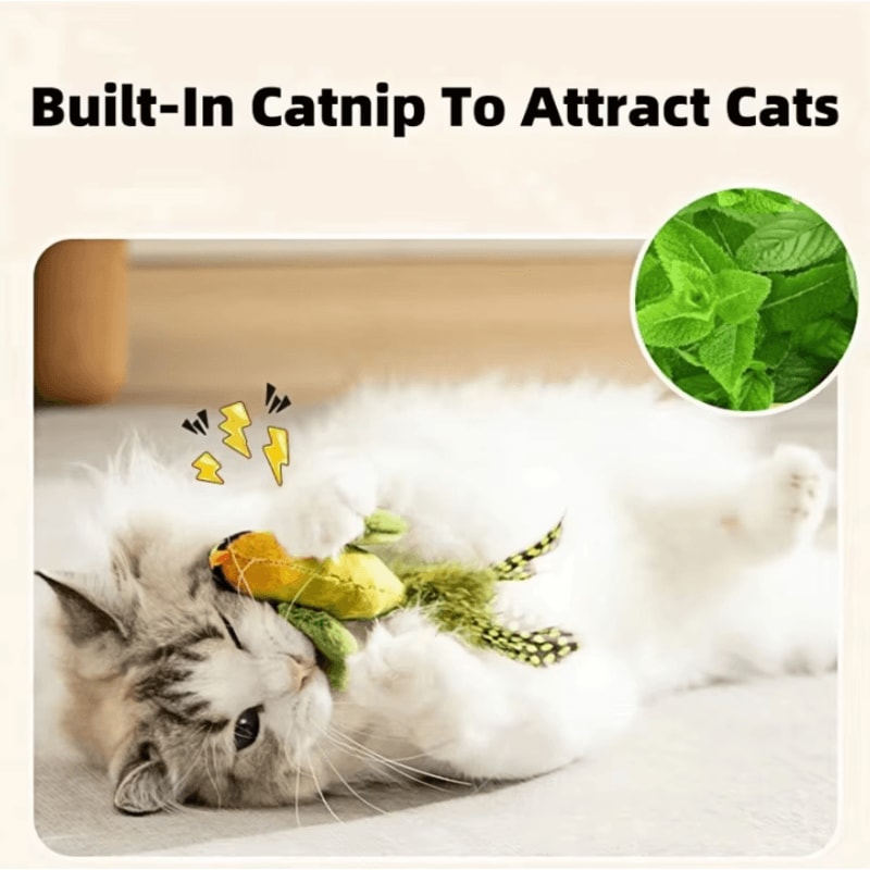 ChirpPounce Interactive Bird Sound Catnip Toy 2