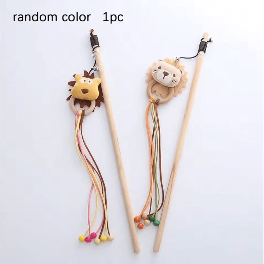 JinglePounce Interactive Cat Wand Toy With Bells Cartoon Charms 4