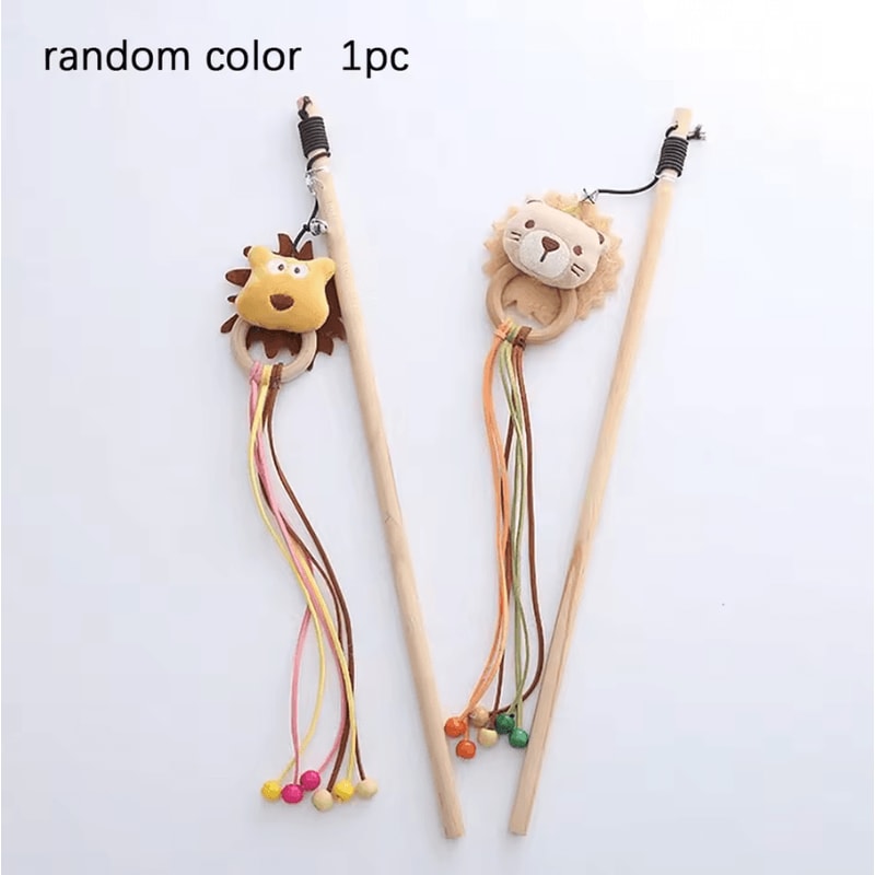 JinglePounce Interactive Cat Wand Toy With Bells Cartoon Charms 4