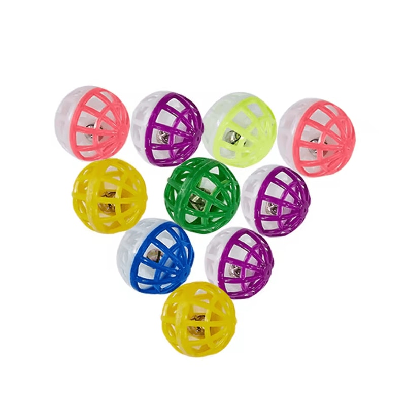 JingleRoll Hollow Cat Training Balls With Bell Set 3