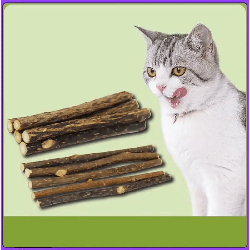 SilverVine Natural Cat Chew Sticks For Dental Health Play 0