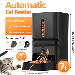 smartserve 7l wifi automatic pet feeder with camera & voice control