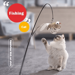 flutterchase interactive feather bird wand toy for cats
