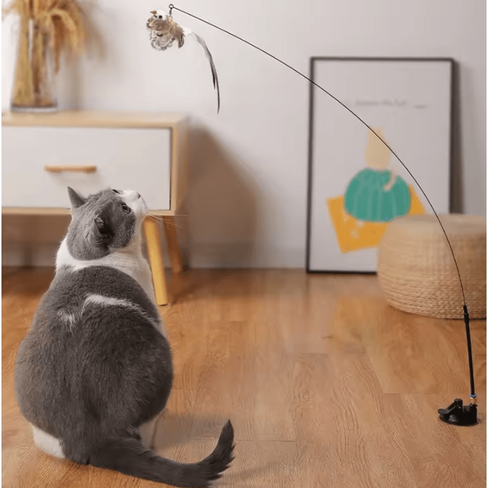 FlutterChase Interactive Feather Bird Wand Toy For Cats 1