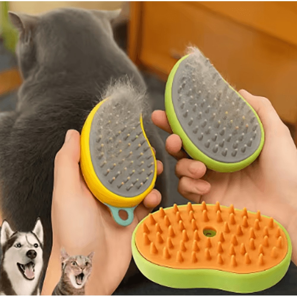 SteamGroom 3in1 Electric Pet Steam Brush Massage Comb 0