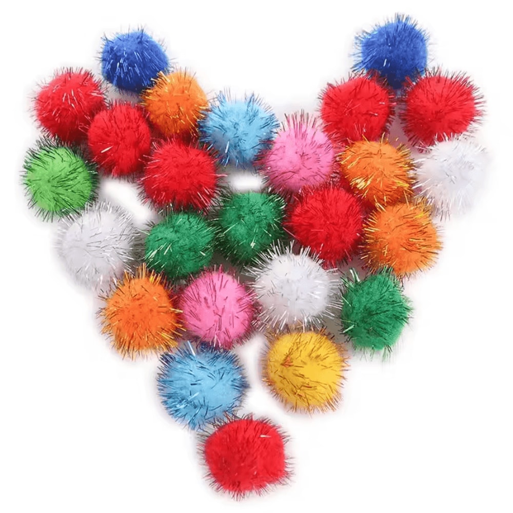 SparklePounce Glitter Pom Pom Ball Set For Cats 0