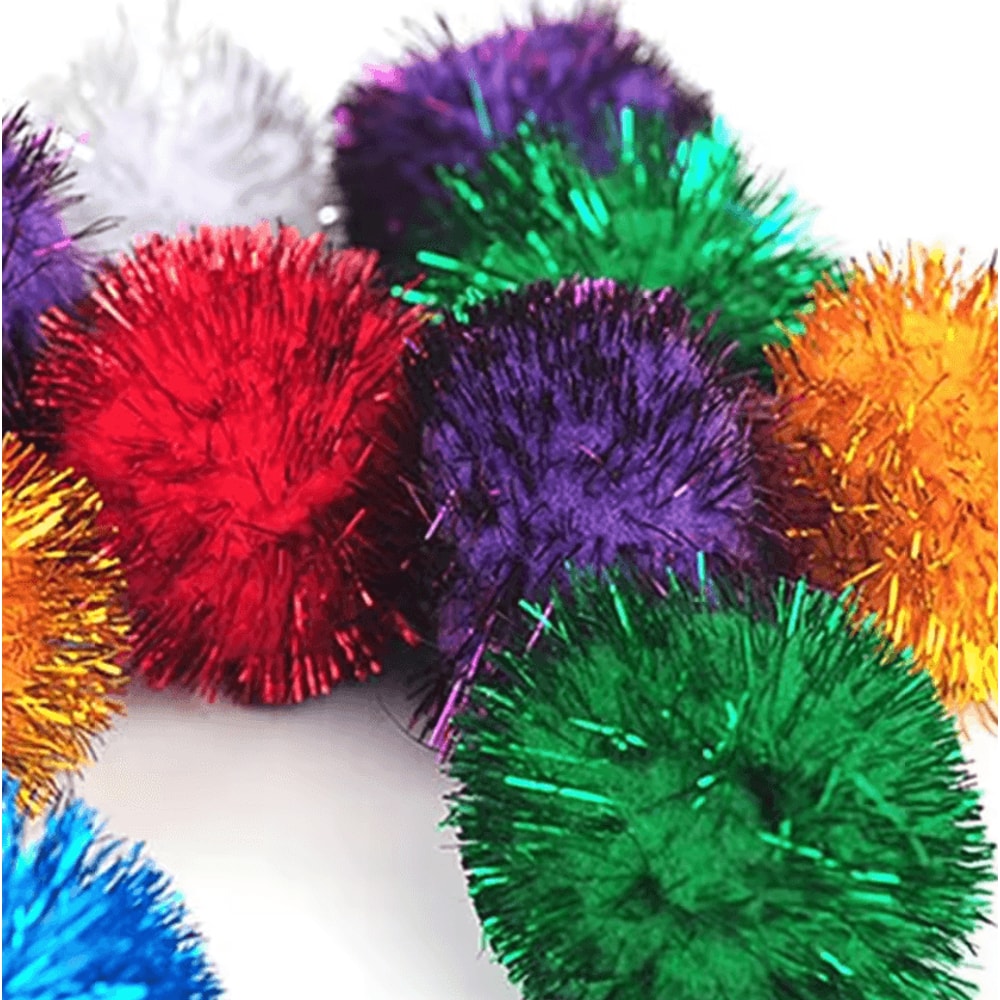 SparklePounce Glitter Pom Pom Ball Set For Cats 3