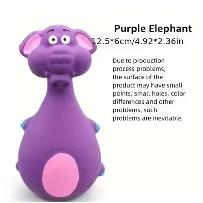 SqueakySafari Latex Dog Chew Toy Elephant Cow Edition 3