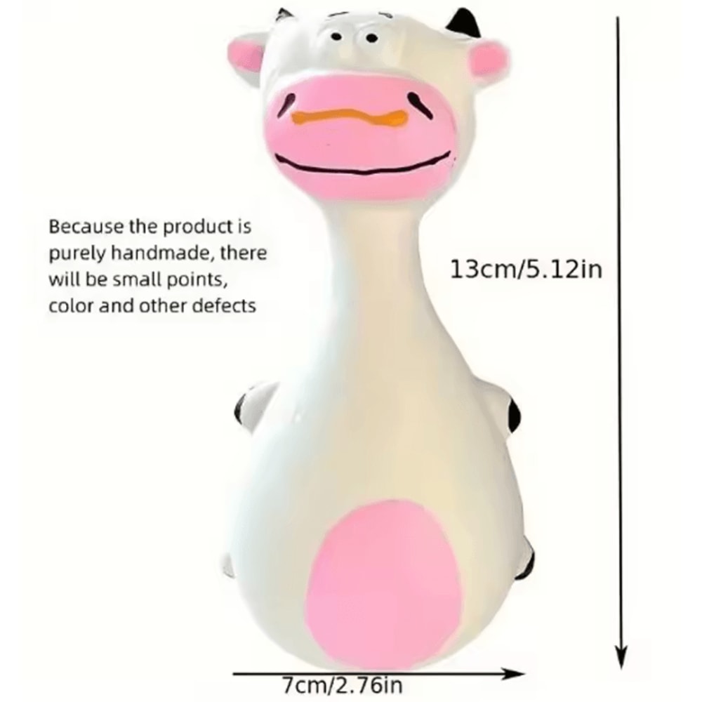 SqueakySafari Latex Dog Chew Toy Elephant Cow Edition 4