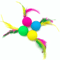 FlutterKick Cat Badminton Toy Set Crinkle Feather Chase Balls 5 Pack 2