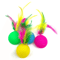 FlutterKick Cat Badminton Toy Set Crinkle Feather Chase Balls 5 Pack 4