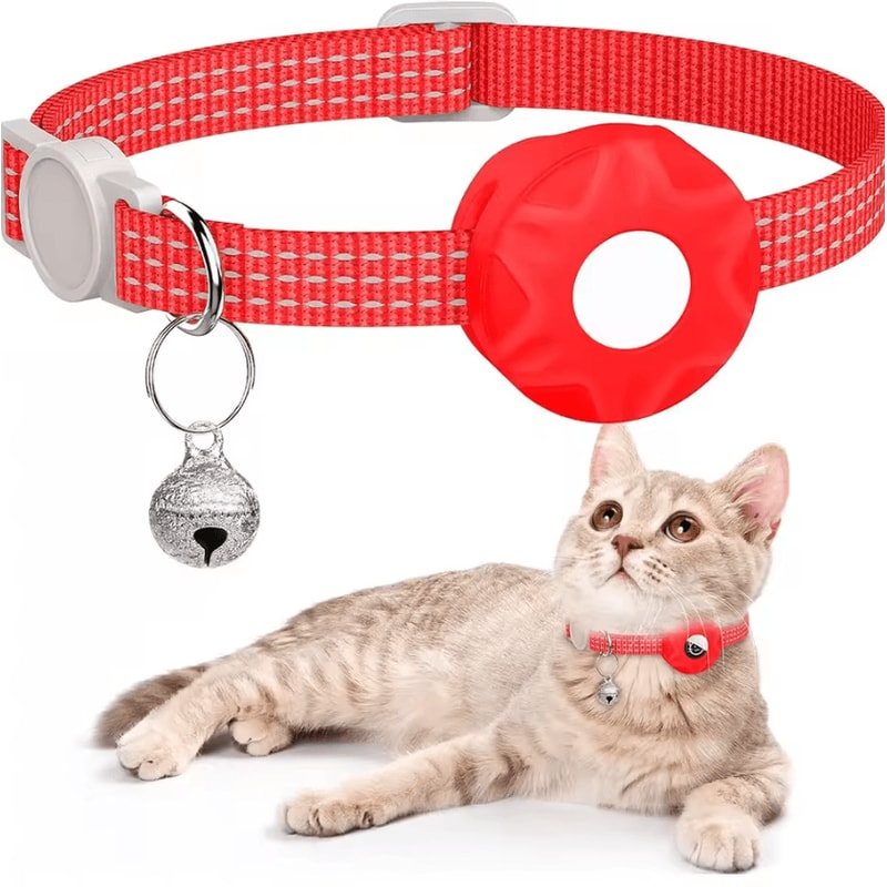 TrackBell AirTag Cat Collar Reflective Safety Collar With Bell 9