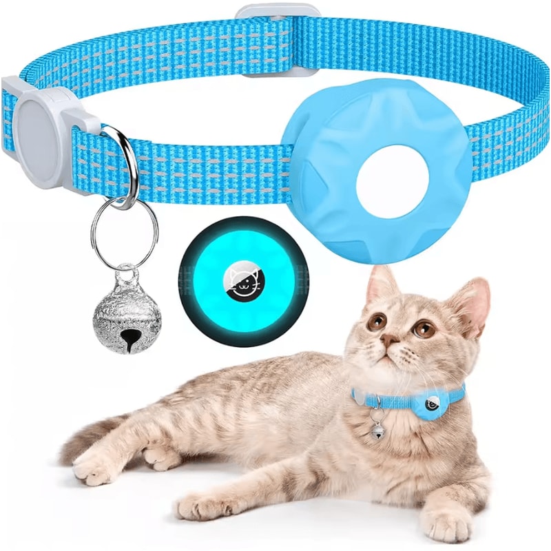 TrackBell AirTag Cat Collar Reflective Safety Collar With Bell 10