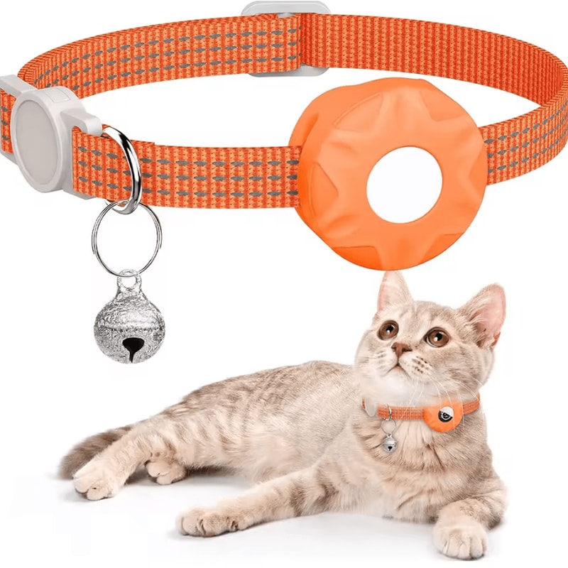 TrackBell AirTag Cat Collar Reflective Safety Collar With Bell 4