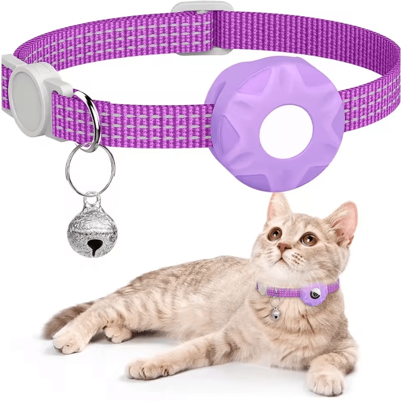 TrackBell AirTag Cat Collar Reflective Safety Collar With Bell 6