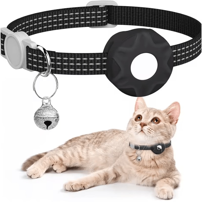 TrackBell AirTag Cat Collar Reflective Safety Collar With Bell 7