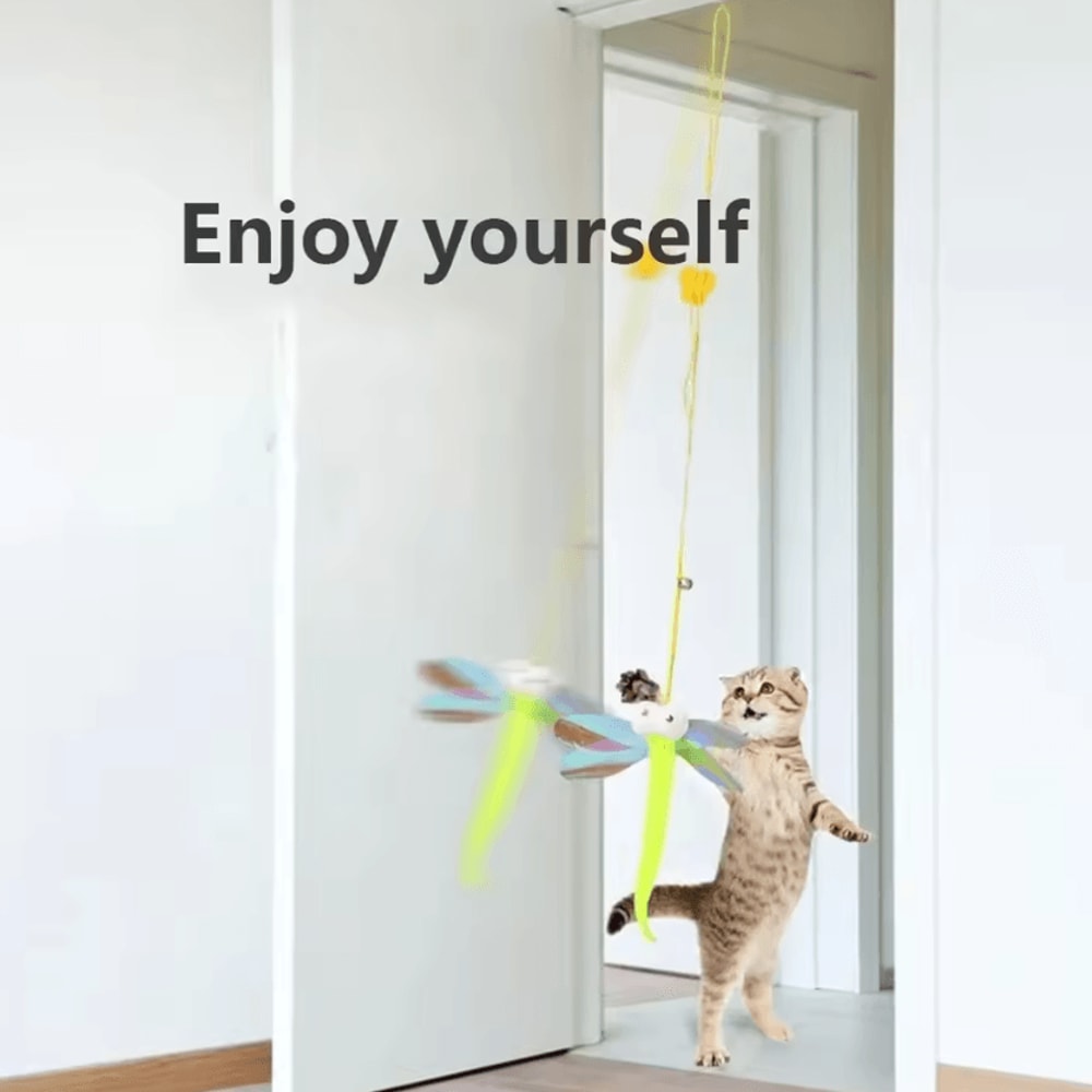 DoorDangler Interactive Hanging Cat Toy With Feather Teaser 1
