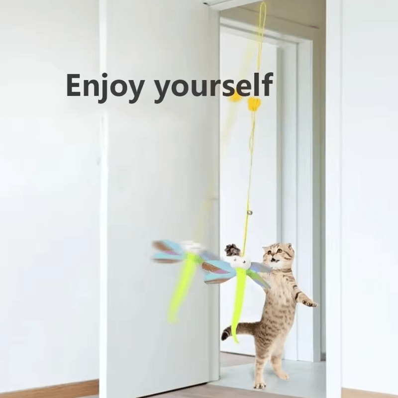 DoorDangler Interactive Hanging Cat Toy With Feather Teaser 1