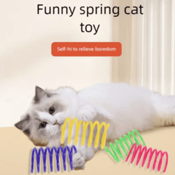 springbounce colorful cat toy springs – interactive jump & chase set
