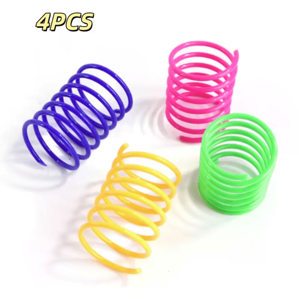 SpringBounce Colorful Cat Toy Springs Interactive Jump Chase Set 2
