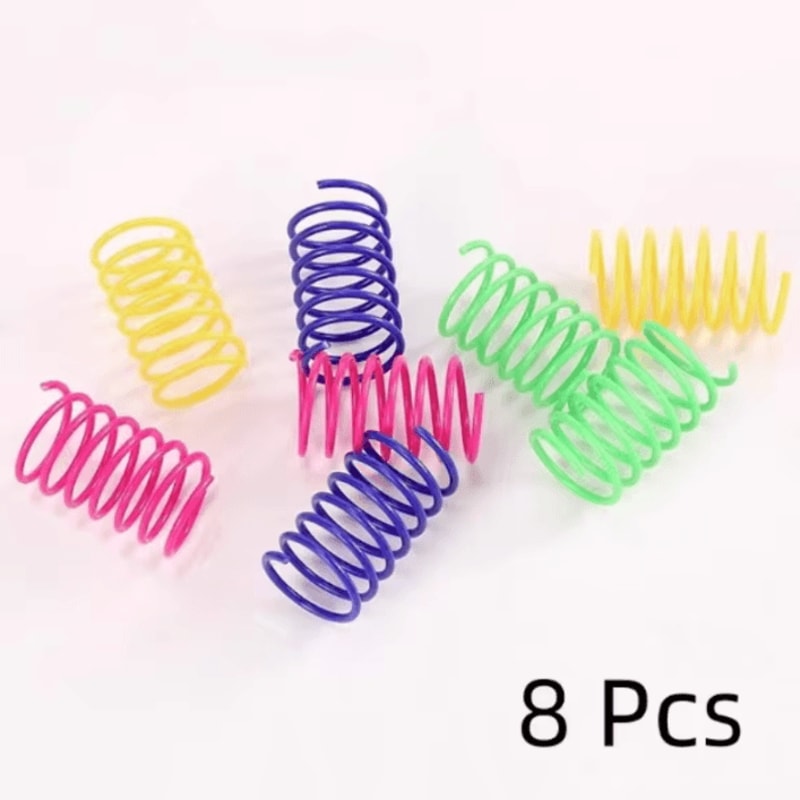SpringBounce Colorful Cat Toy Springs Interactive Jump Chase Set 3