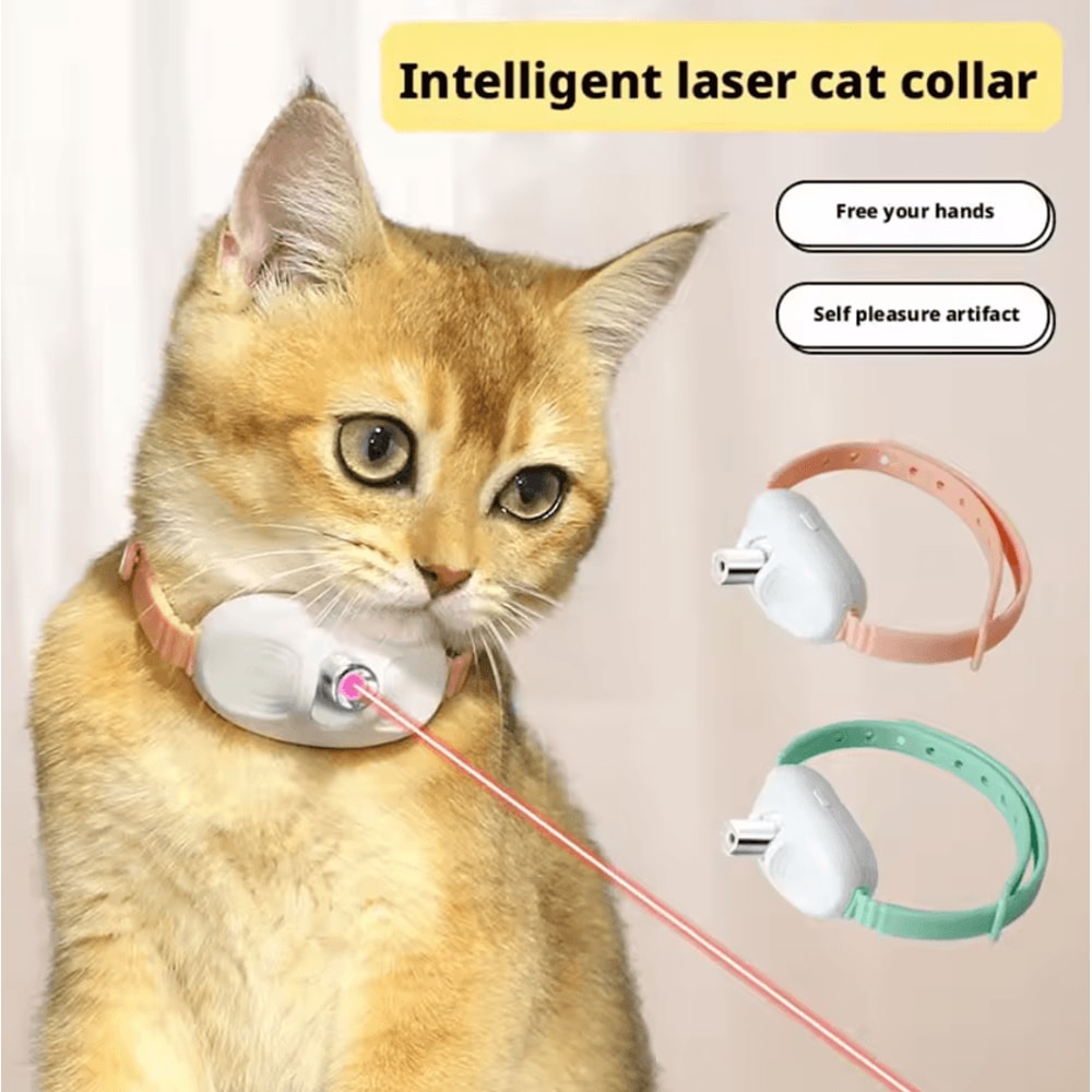 Smart Laser Cat Collar Rechargeable Interactive Cat Toy For Indoor Cats 0