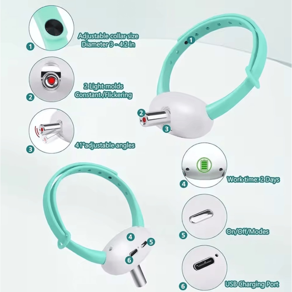 Smart Laser Cat Collar Rechargeable Interactive Cat Toy For Indoor Cats 2